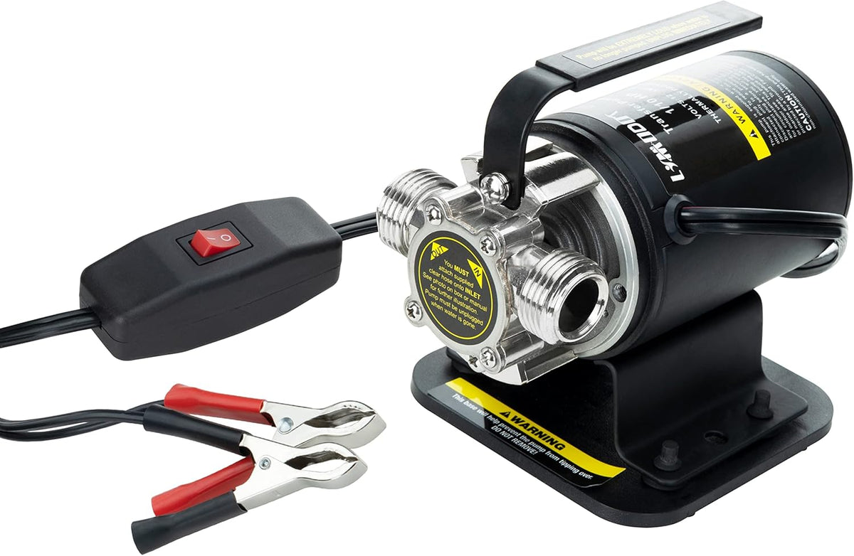 12V Portable Self-Priming Water Transfer Pump with Suction Hose Kit N482369