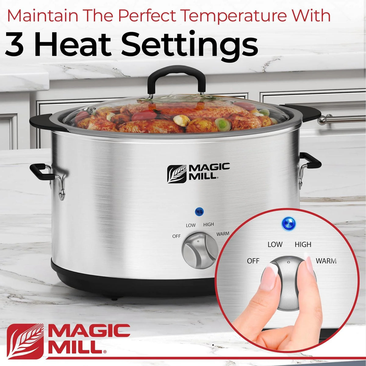 10 Quart Non-Stick Slow Cooker with Glass Lid X58518