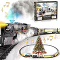 Train Set with Glowing Passenger Carriages, Electric Train Toy with Smoke, Light and Sound H837885