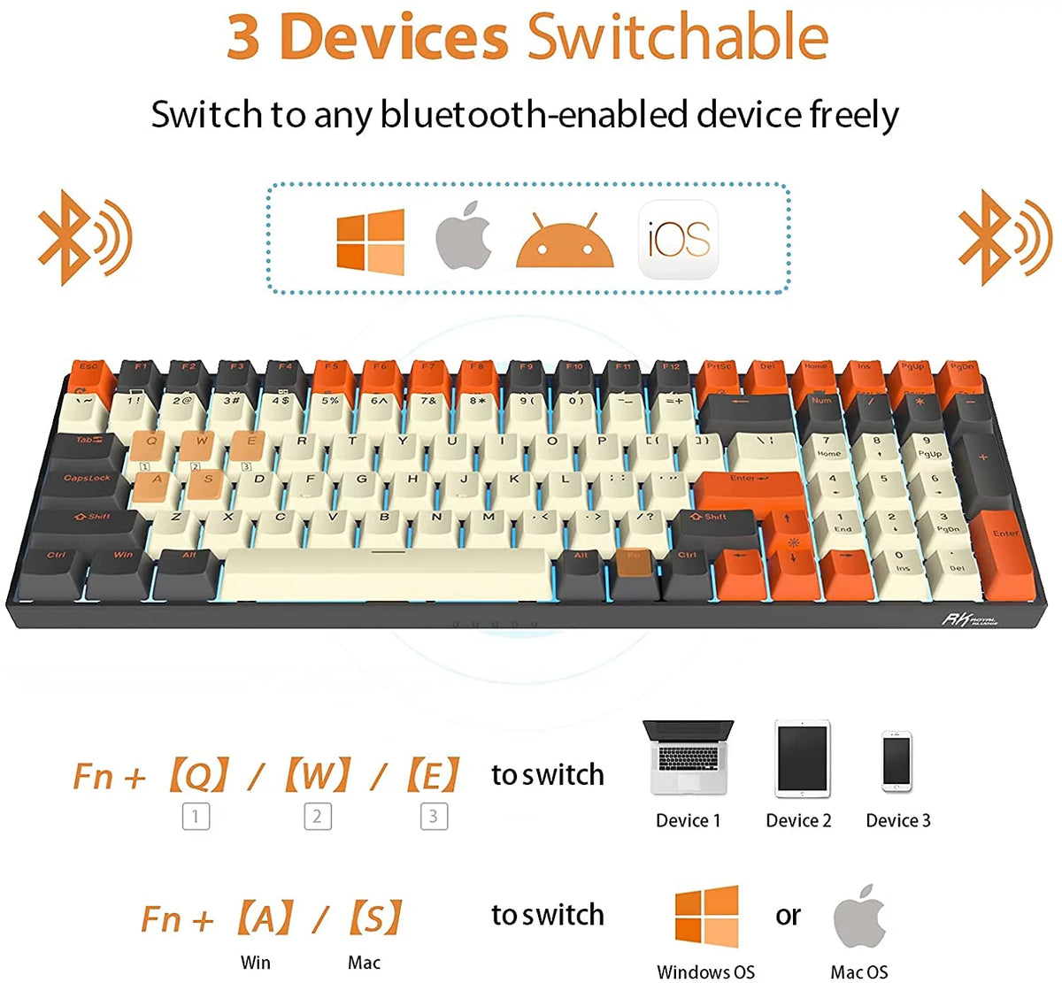 100-key Wireless Mechanical Keyboard V3256