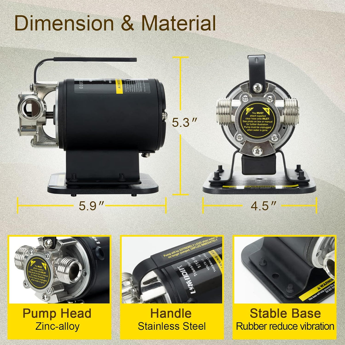 12V Portable Self-Priming Water Transfer Pump with Suction Hose Kit N482369