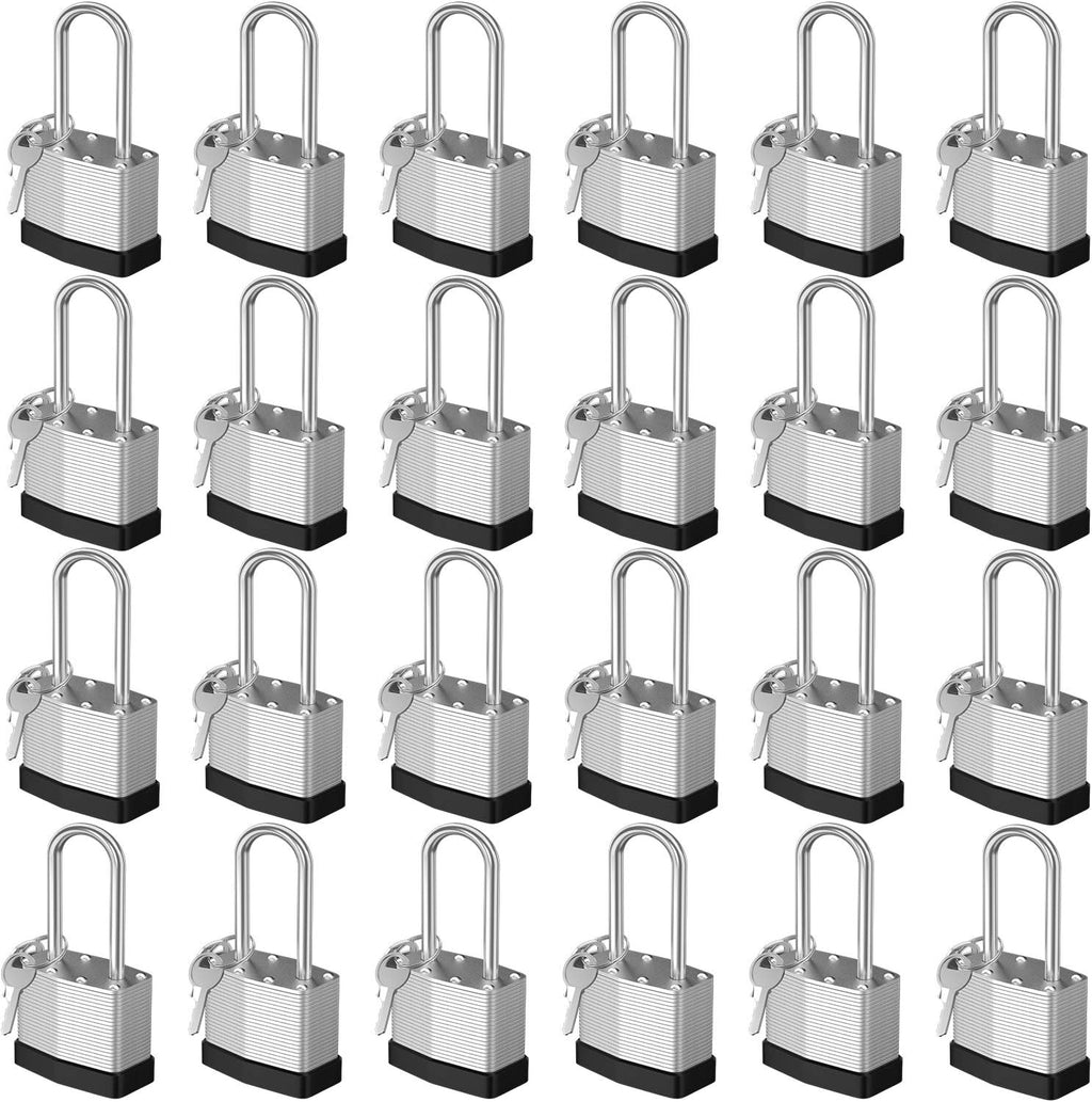 24 Padlocks Keyed Alike, 48 Keys, Pick Resistant Brass Pin Cylinder Padlock T49069