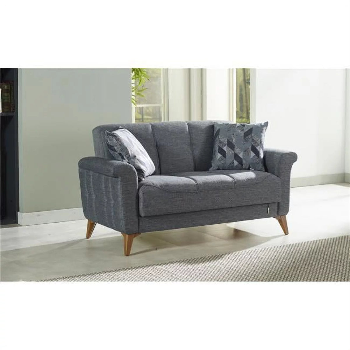 Anthracite Convertible Loveseat Sleeper F5417