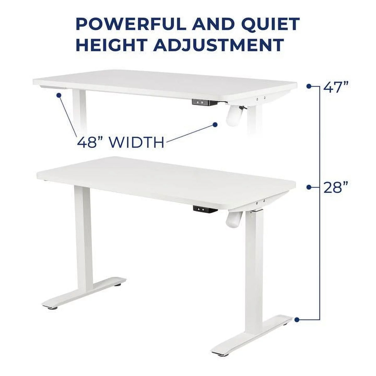 Electric Height Adjustable Desk 24*48 inch White R787032