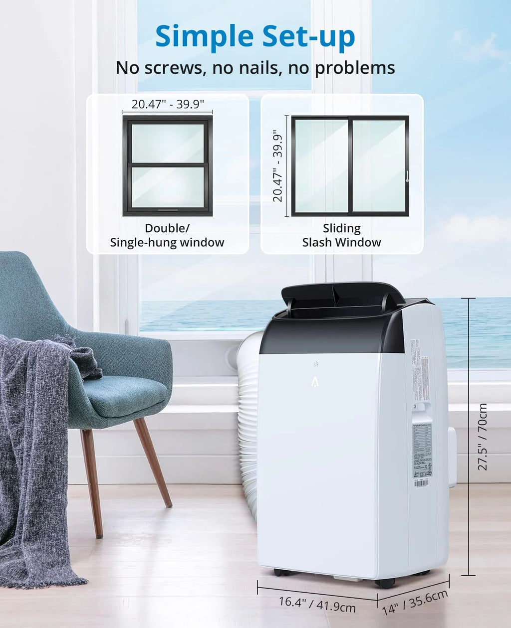 14000 BTU Portable Air Conditioner with Remote Control T401