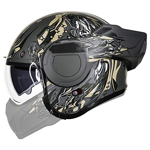Matte Black Full Face Modular Motorcycle Helmet P912876