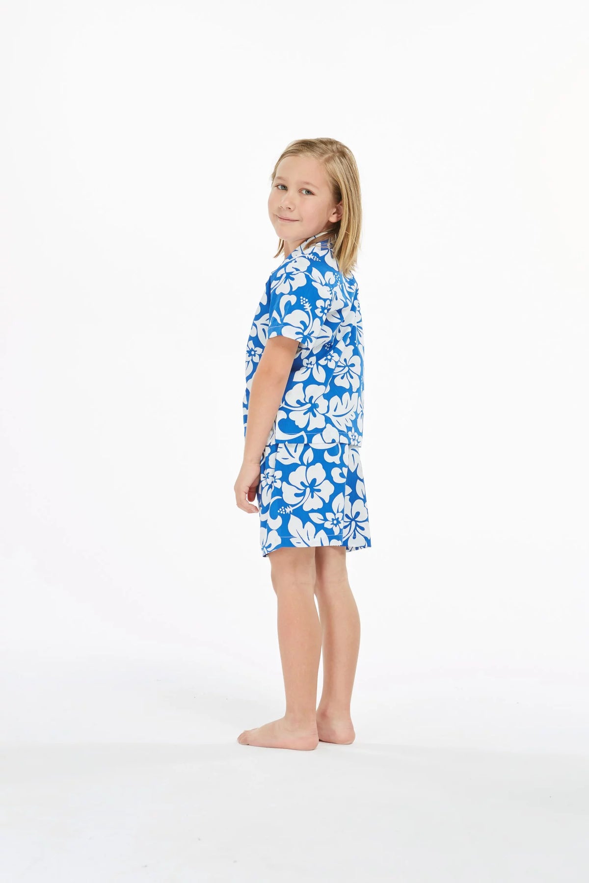 Blue Aloha Luau Shirt Cabana Set I597