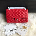Red Medium Lambskin Leather Flap Bag J236745