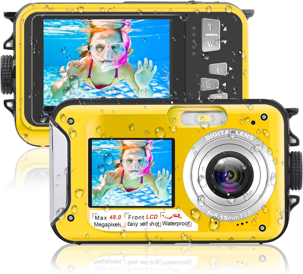 Waterproof Underwater Digital Camera 48MP 2.7K Video Pack of 2 H4883