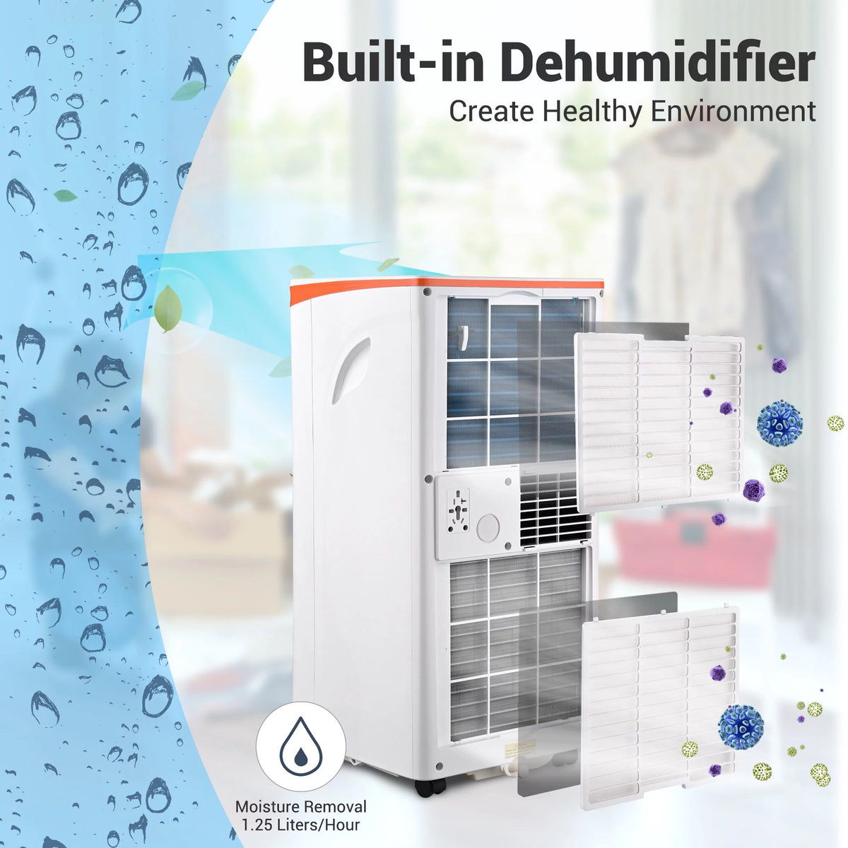 10,000 BTU 4-in-1 Portable Air Conditioner Dehumidifier E996952