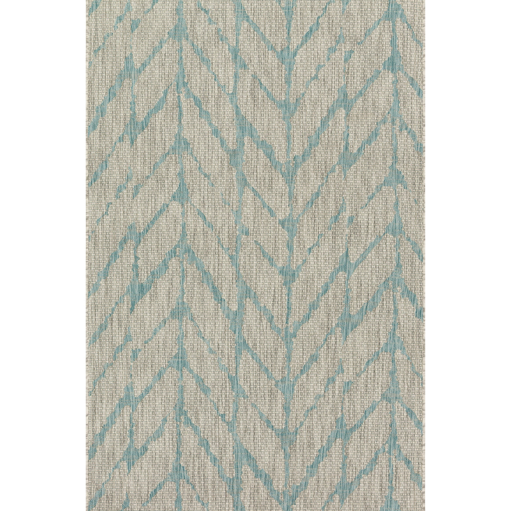 Chevron Pattern Indoor/ Outdoor Area Rug Mist/ Aqua 2'2" x 3'9" G107676