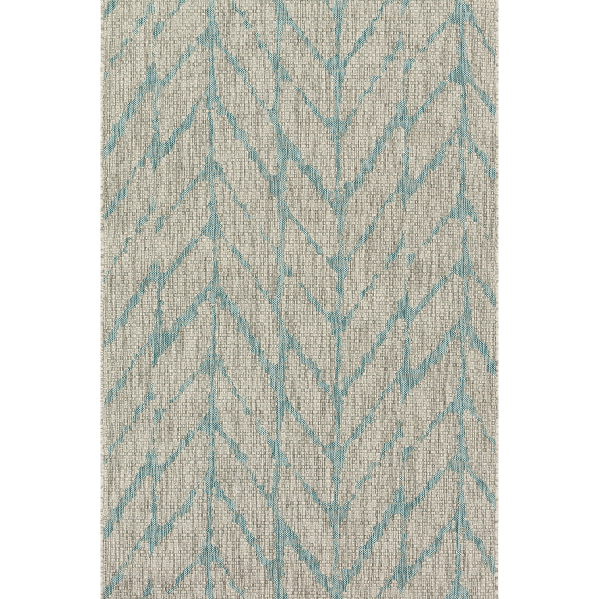 Chevron Pattern Indoor/ Outdoor Area Rug Mist/ Aqua 2'2" x 3'9" G107676