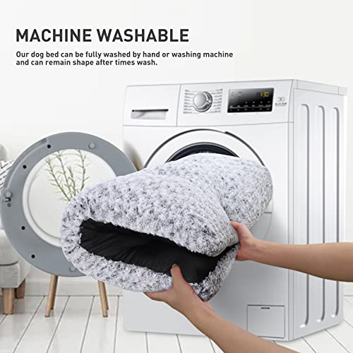 Washable Plush Dog Crate Bed, 35" x 23", Gray J7727