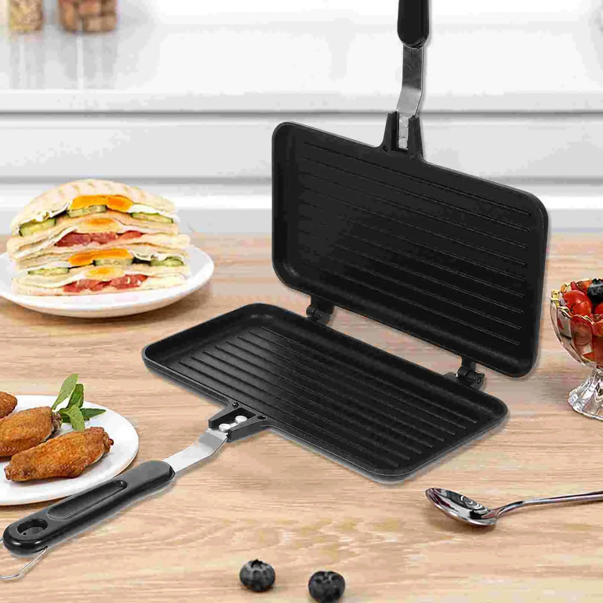 Double Sided Non Stick Sandwich Waffle Maker B105193