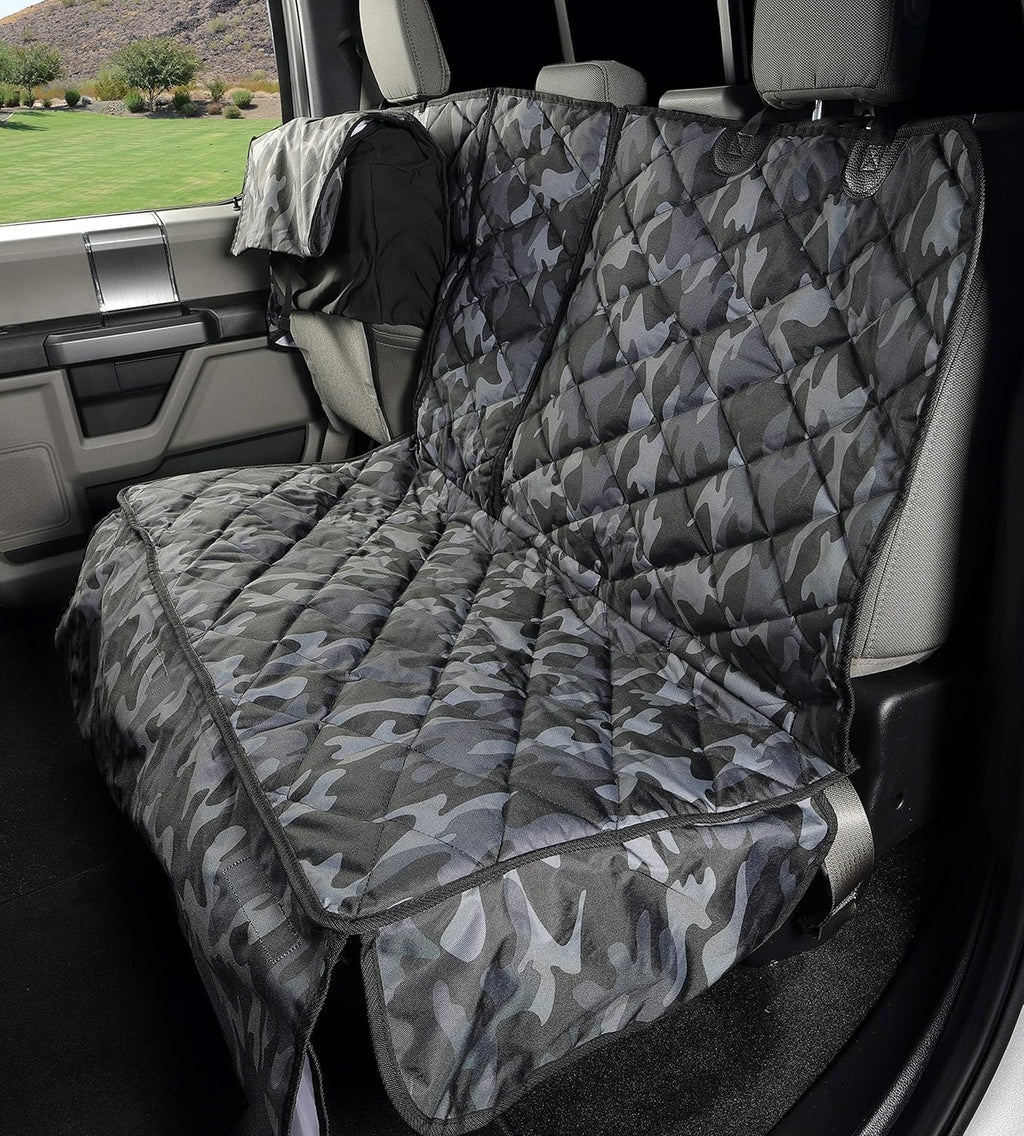 Black Waterproof Truck Rear Bench Seat Cover with Hammock N925