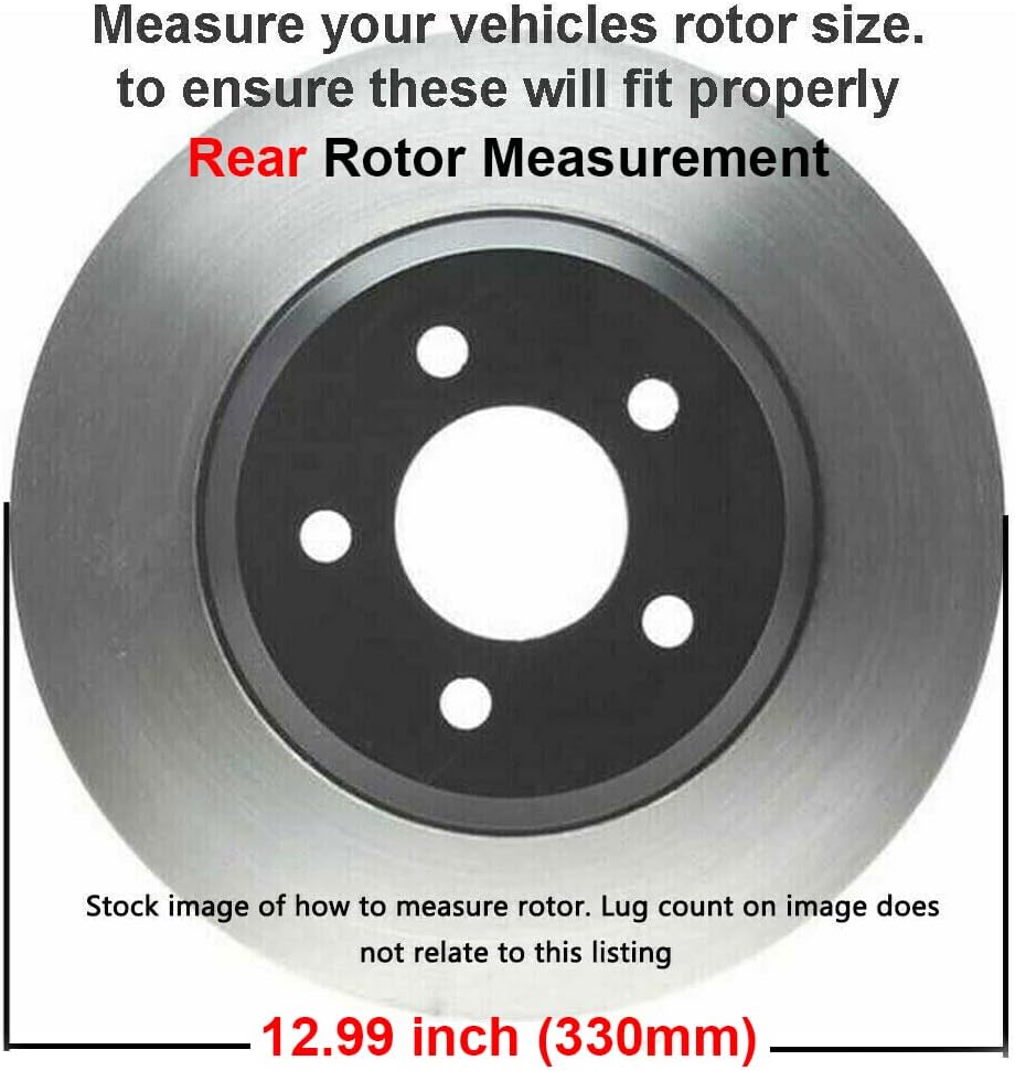 12 Front & Rear Drilled & Slotted Rotors + Ceramic Pads 10pc Set T925