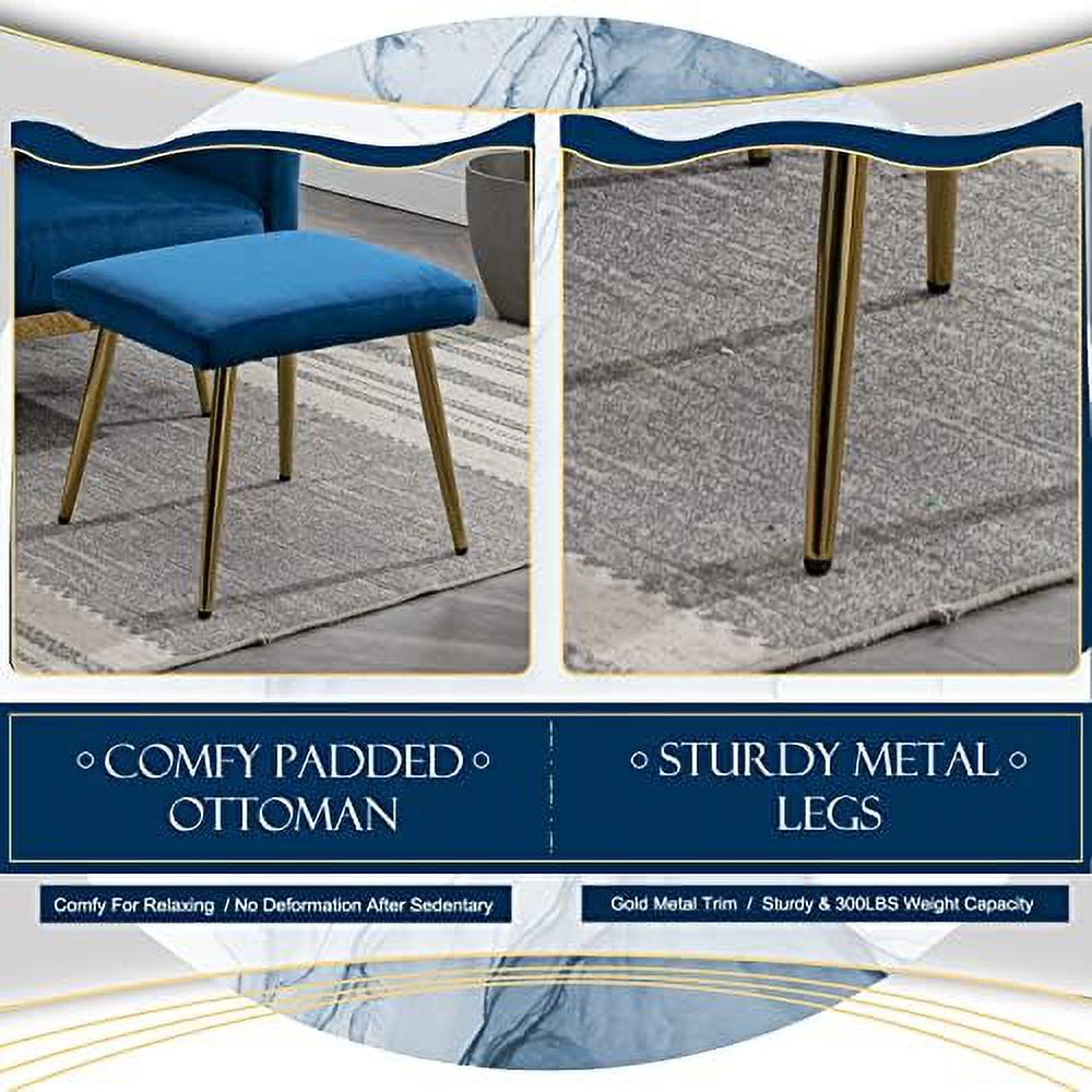 Modern Velvet Accent Chair with Ottoman F190087