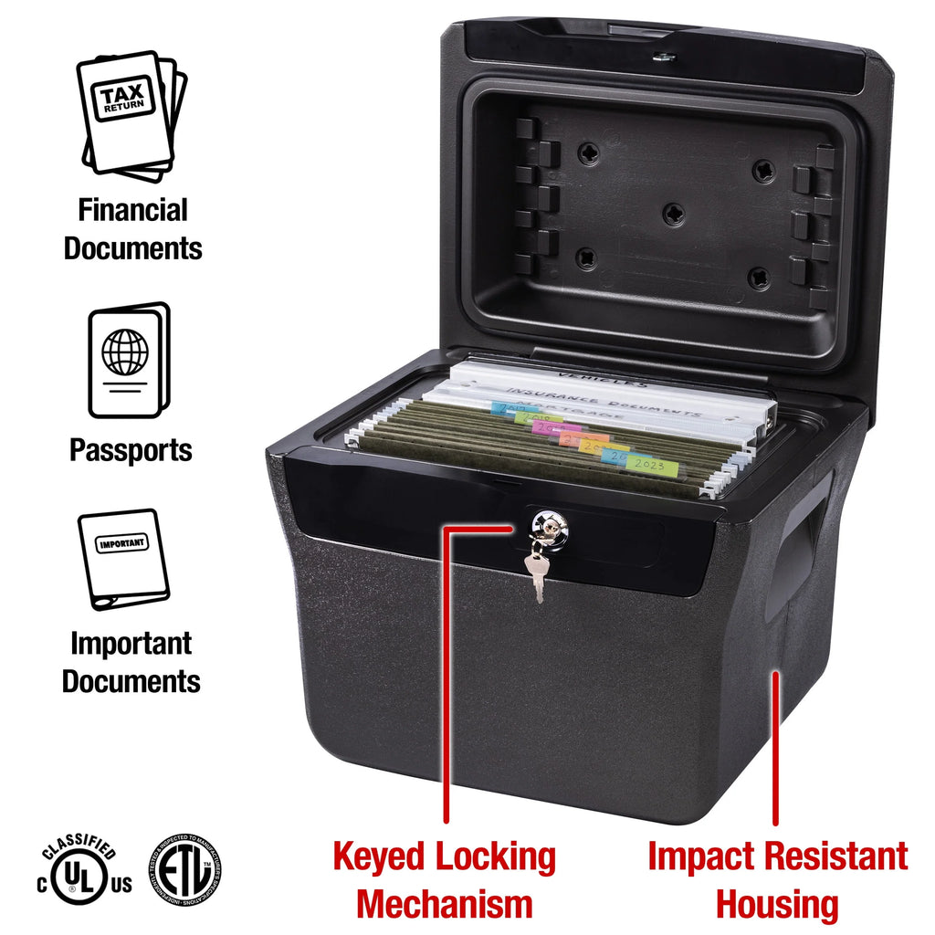 Fire-Resistant Water-Resistant File Safe Box with Key Lock 0.66 Cu. ft. X679890