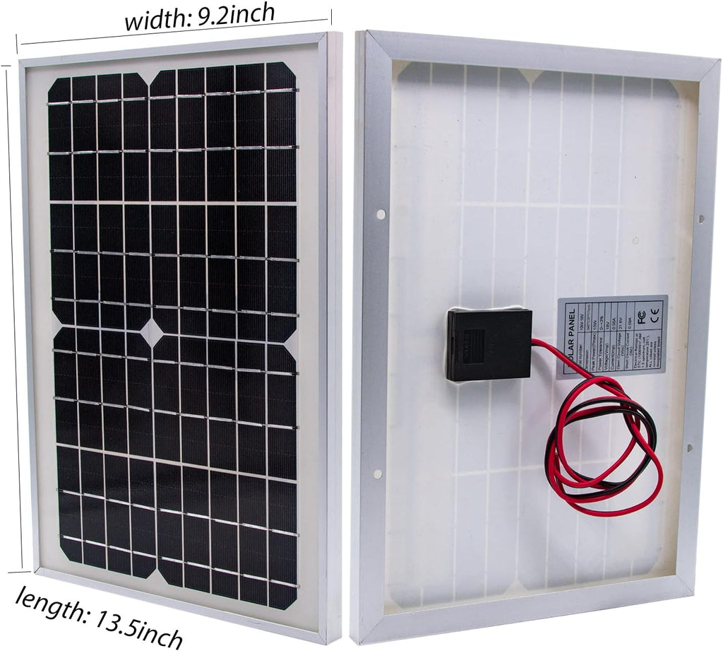 10W 12V Monocrystalline Solar Panel Battery Charger Kit with 10A Charge Controller + Extension Cable R147