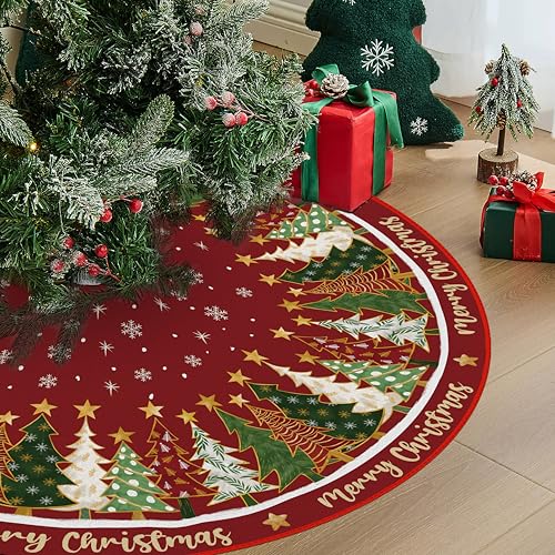Red 36 Inches Christmas Tree Skirt U864032