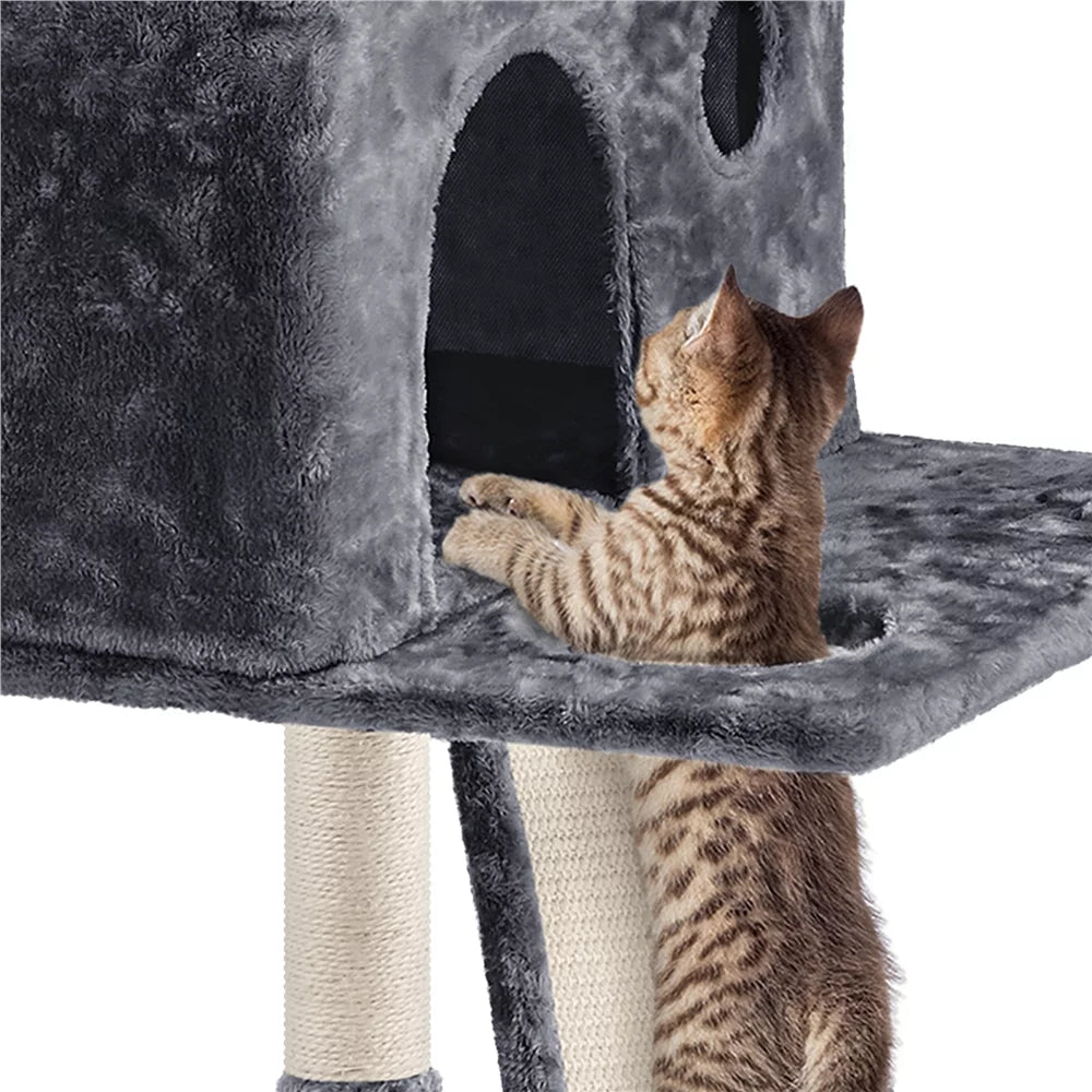 Dark Gray Cat Tree with Condos K1211