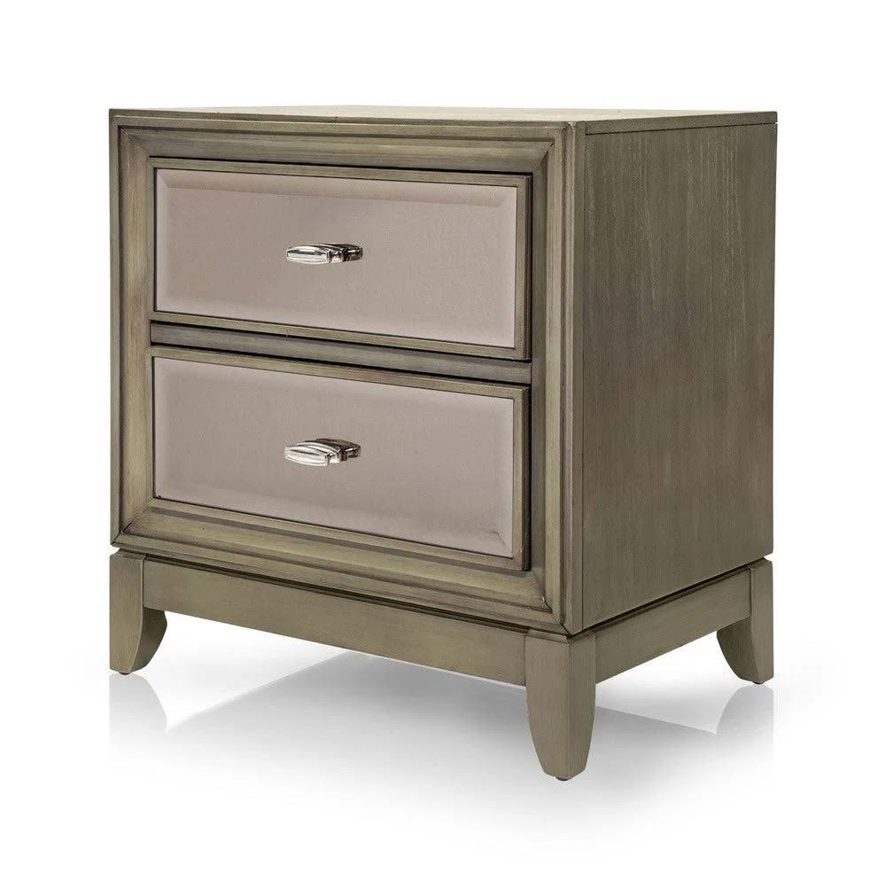 Silver-Tinted Nightstand D380520