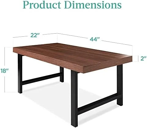 44in Rectangular Coffee Table with 2in Metal Legs X40218
