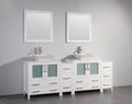 84 in. Double Sink Vanity Cabinet with Ceramic Vessel Sink & Mirror D2650