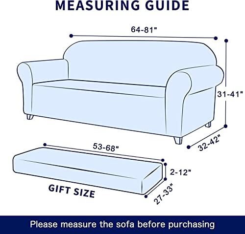 Ivory Stretch Couch Cover Set 1 Piece Sofa Slipcover with Cushion Cover for 2 Cushion Loveseat U35431