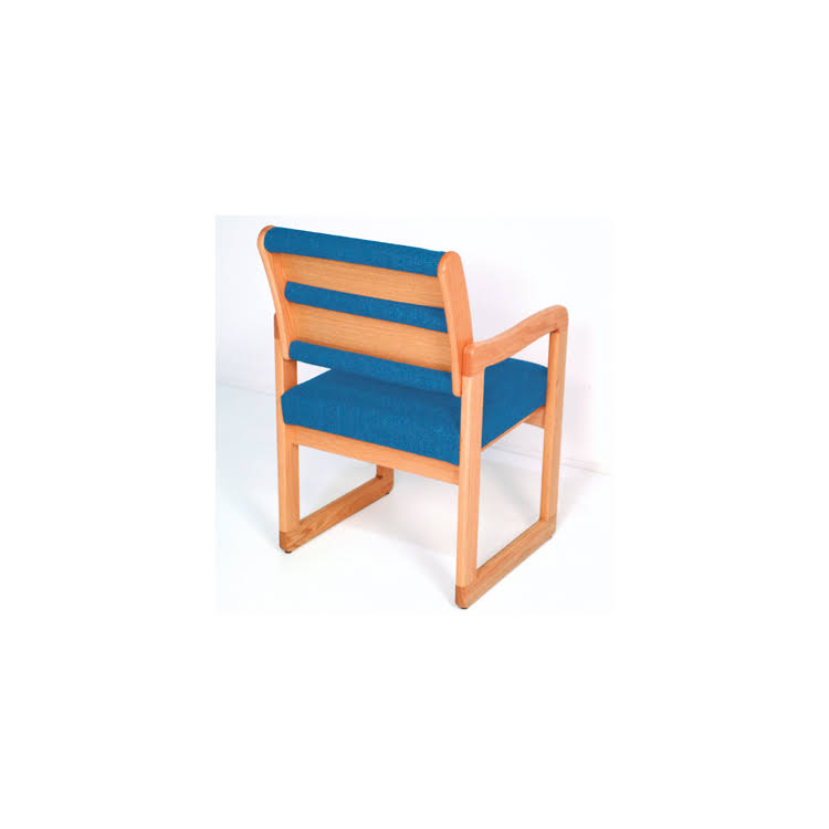 Light Oak/Foliage Green 2-Seat Chair with Center Arms D1630