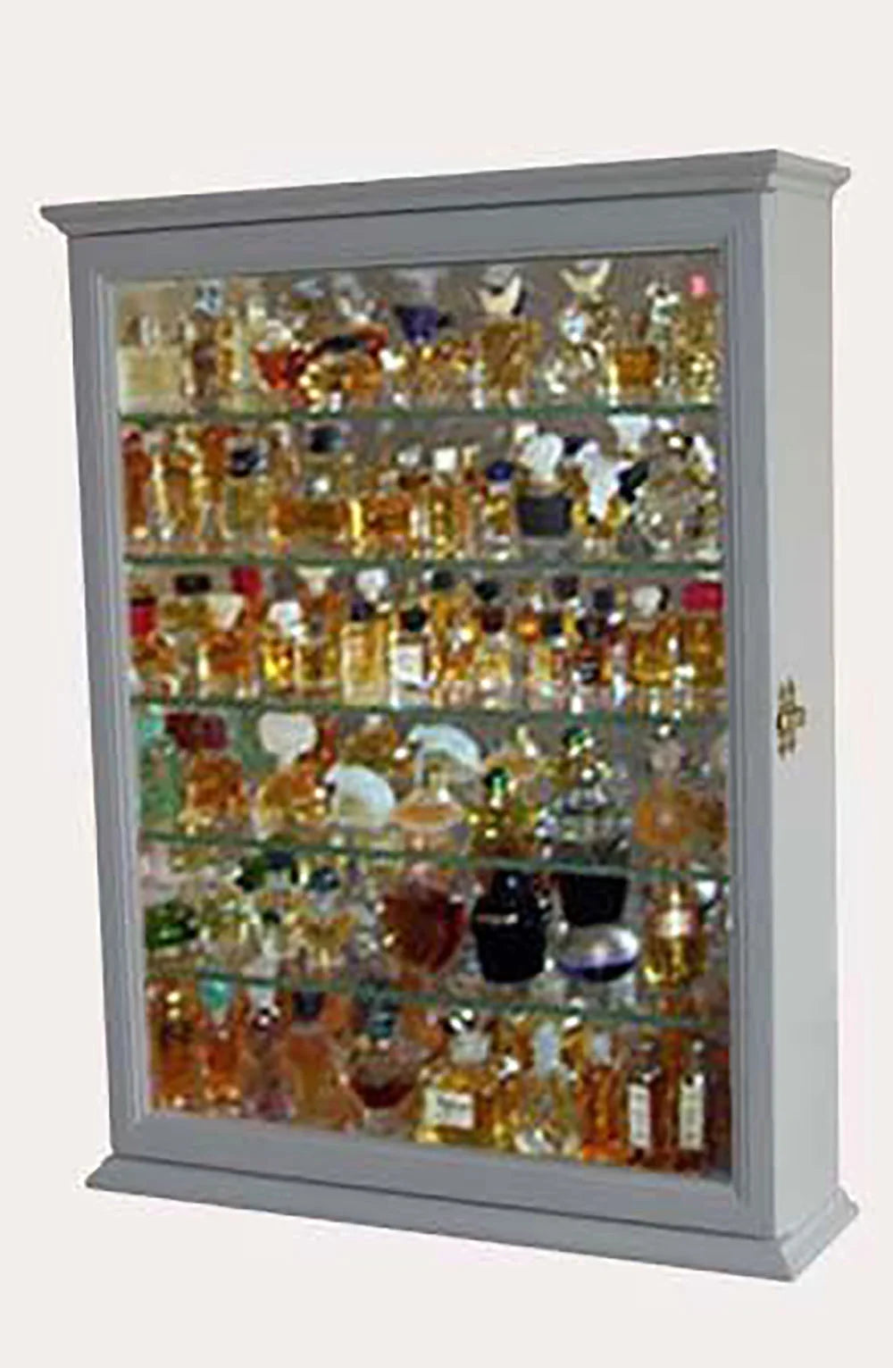 Small Wall Curio Cabinet Shadow Box Display Case Mirrored Back White B901