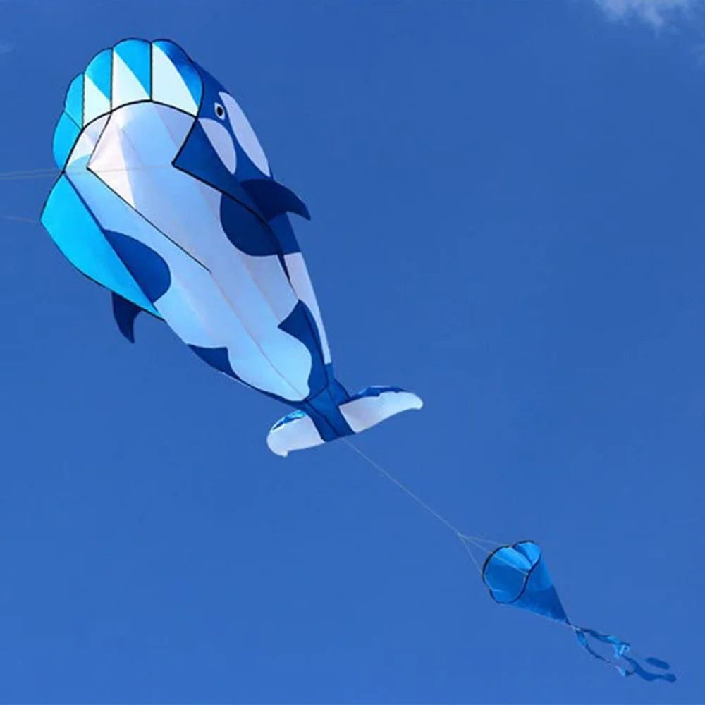 Blue Polyester 78inch Whale Dolphin Kite F8533