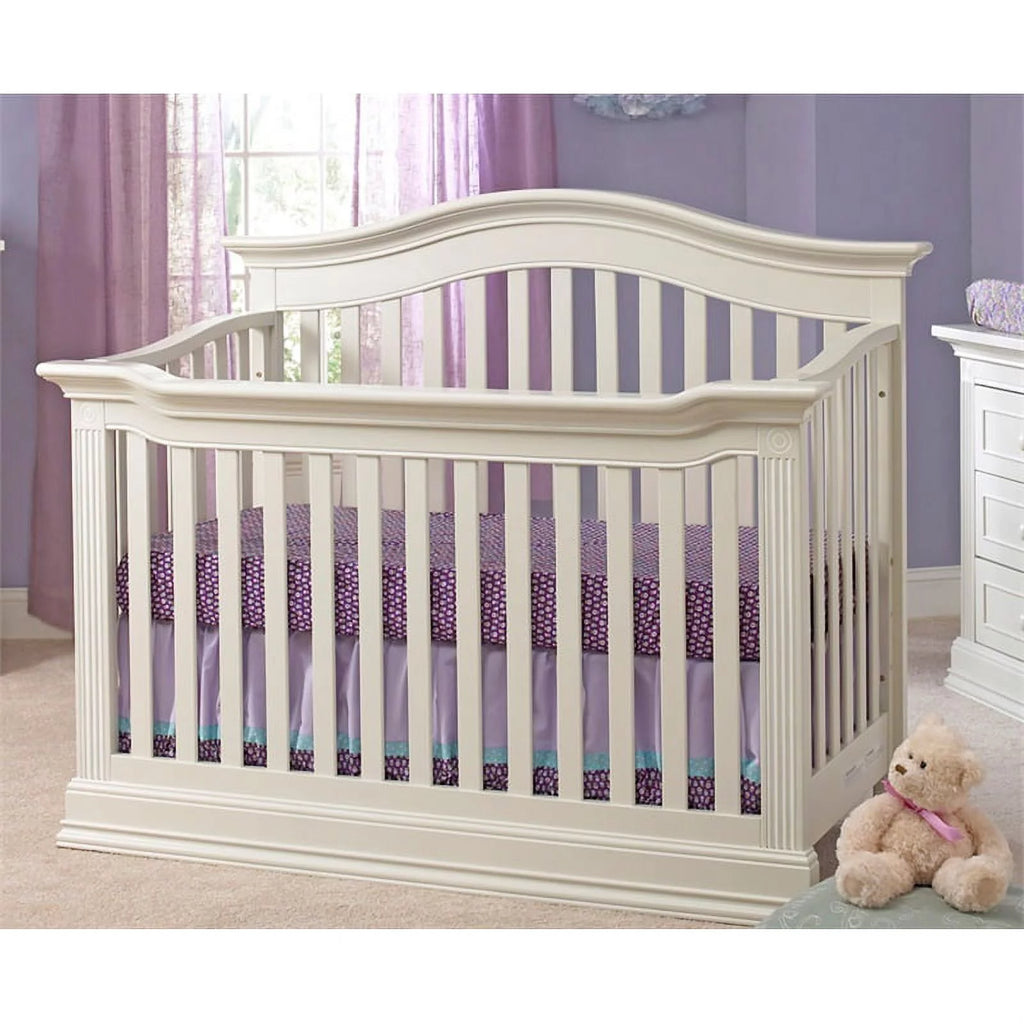 Glazed White 4-in-1 Convertible Wood Crib R9011