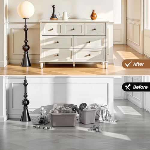6 Drawer Wood Dresser with Gold Handles S1343