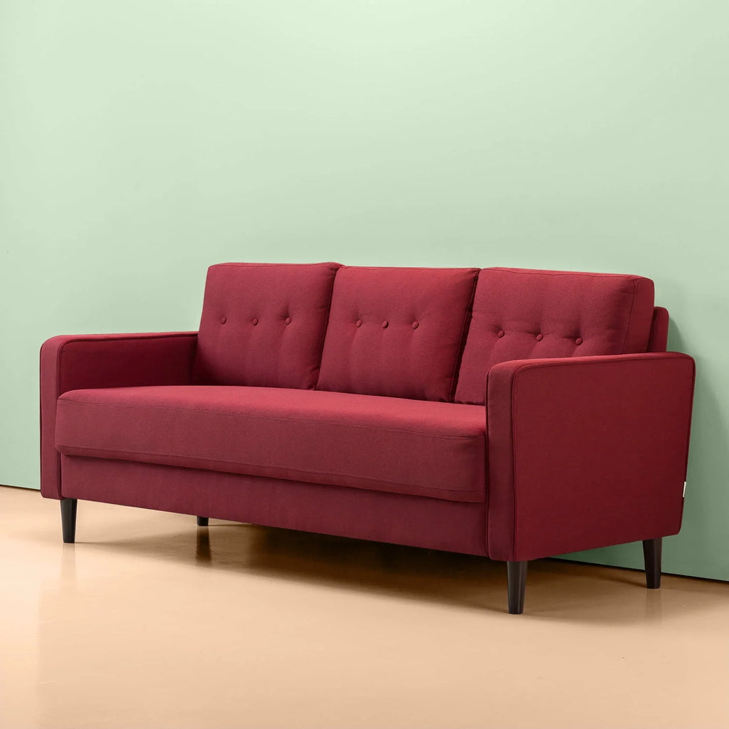 Ruby Red Fabric Sofa Couch P57909