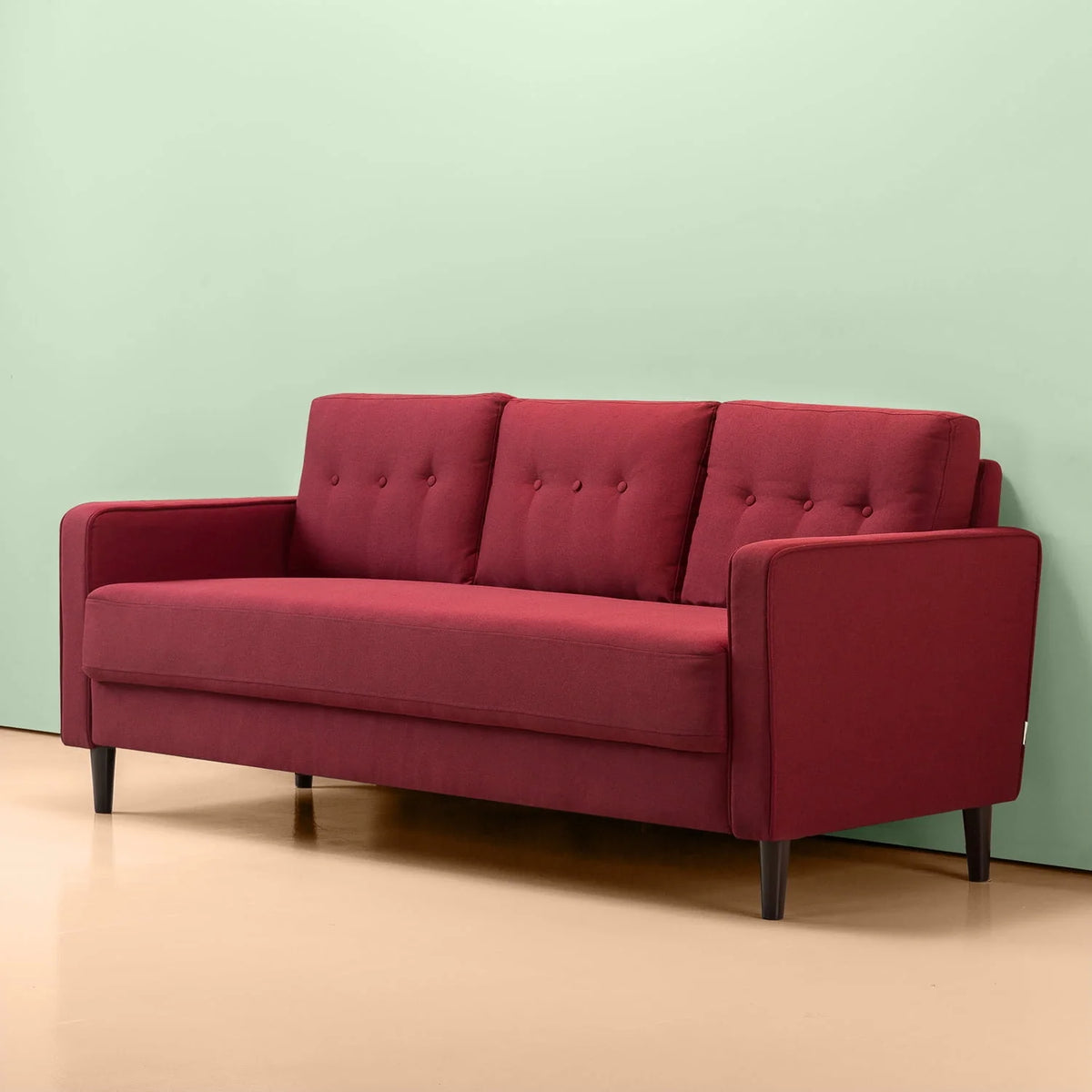 Ruby Red Fabric Sofa Couch P57909