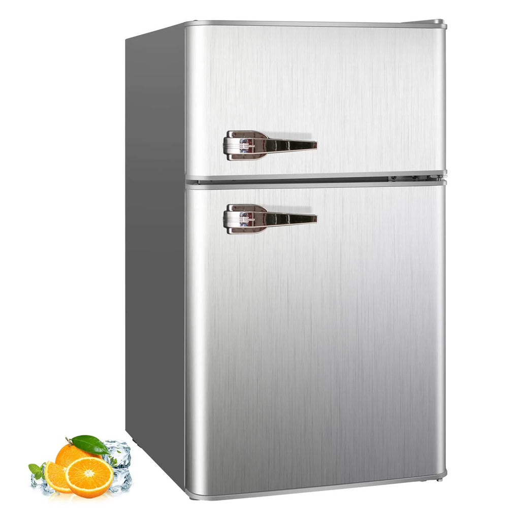3.2 Cu.ft Double Door Compact Refrigerator with Removable Glass Shelves O99385