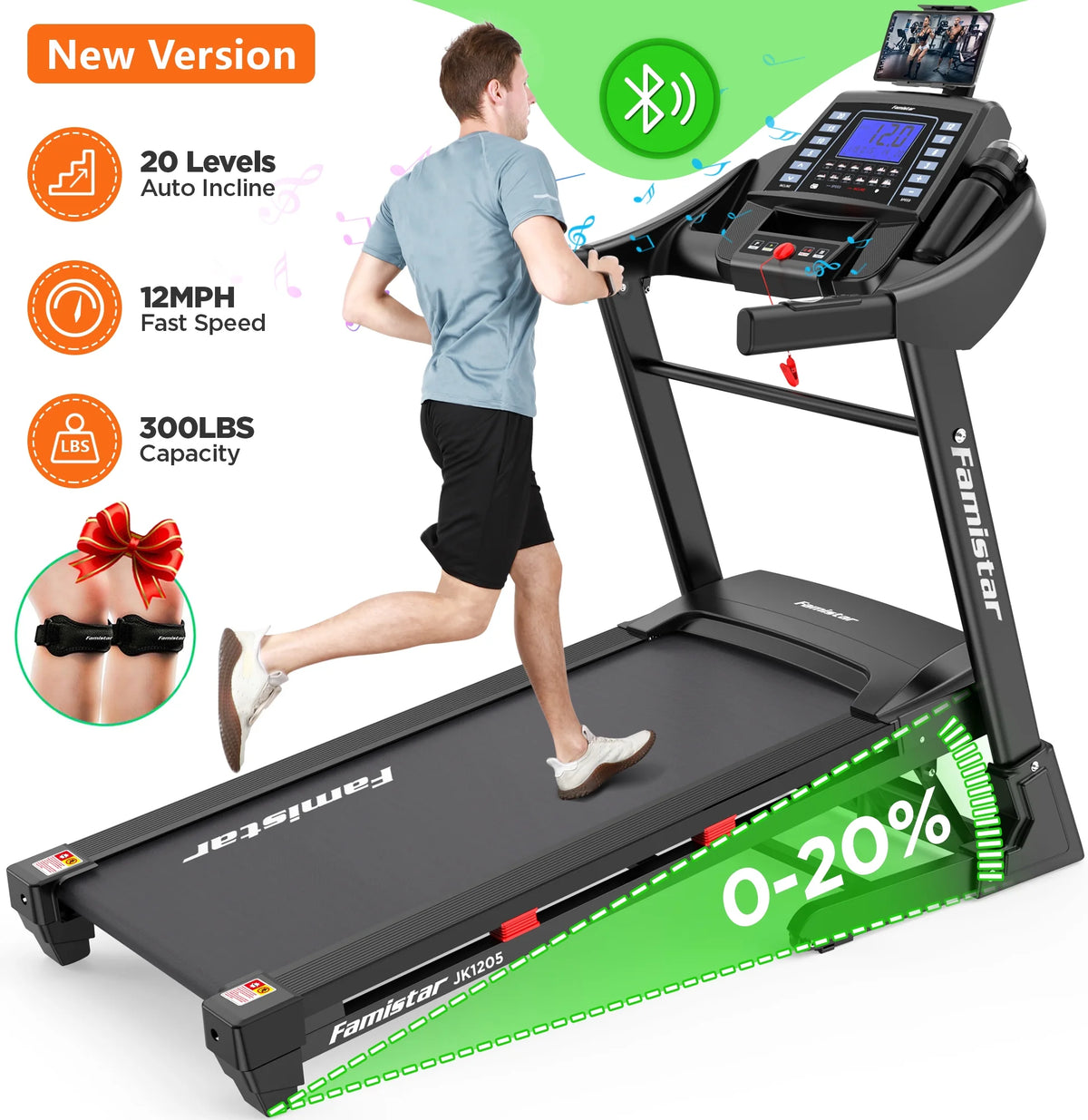 4.0HP Folding Treadmill with Auto Incline J8440
