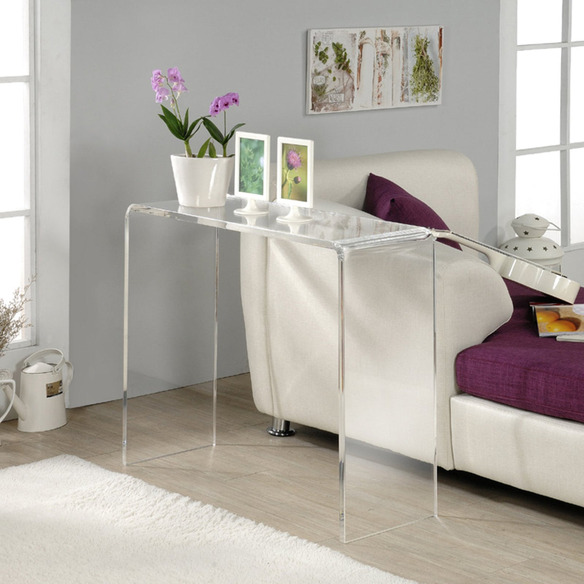 Clear Lucite and Acrylic Console Table P59952