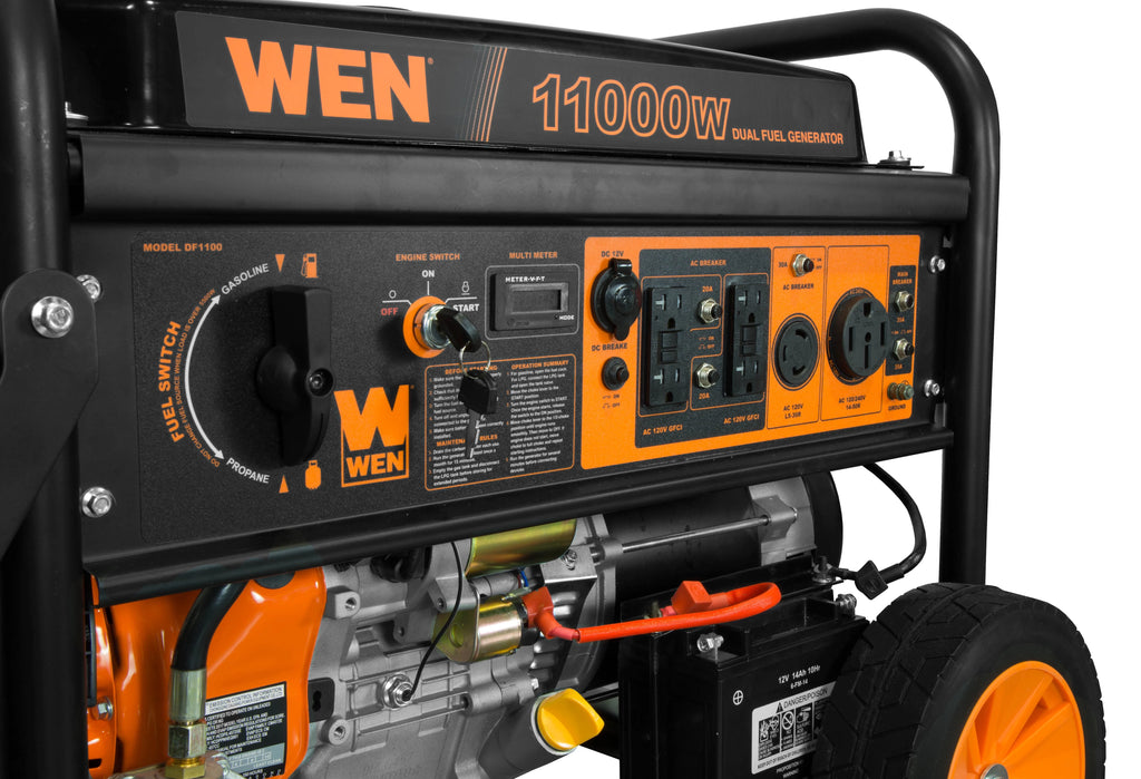 11,000-Watt Dual Fuel Portable Generator with Wheel Kit and Electric Start K42613