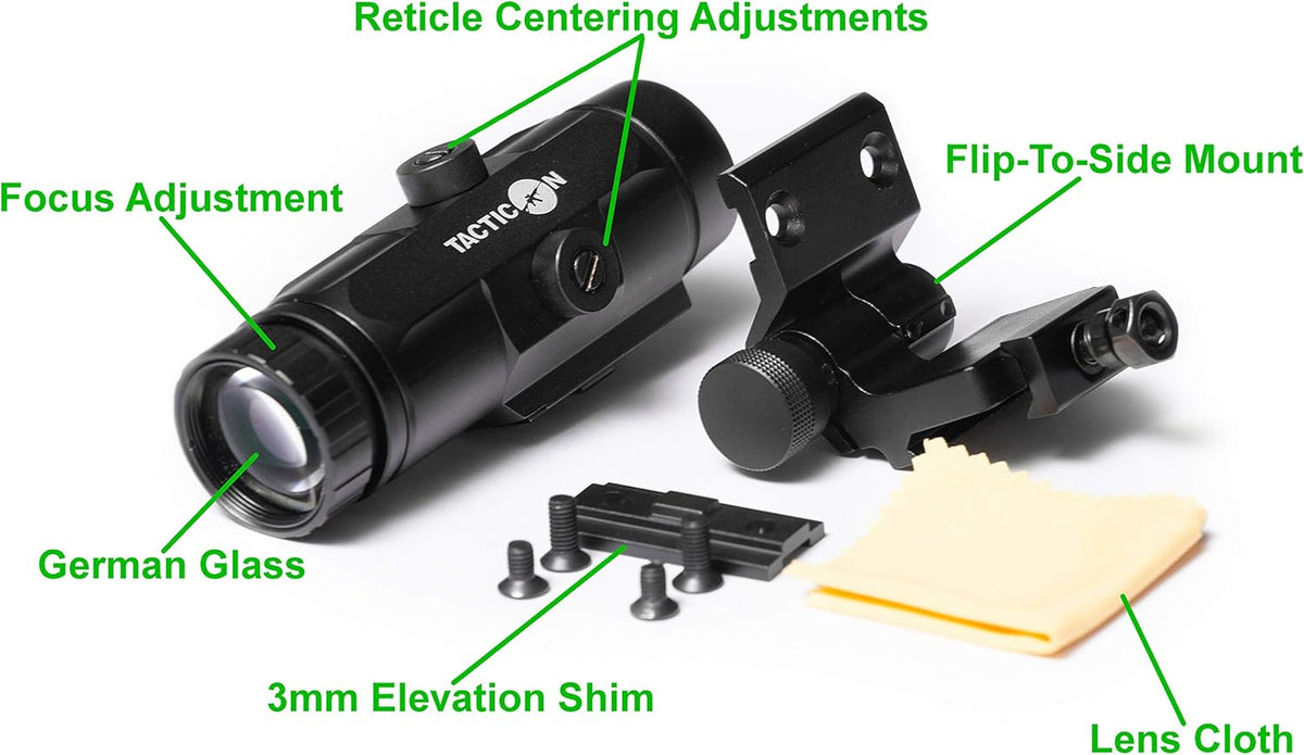 3X Red Dot Magnifier with Flip to Side Mount P7261