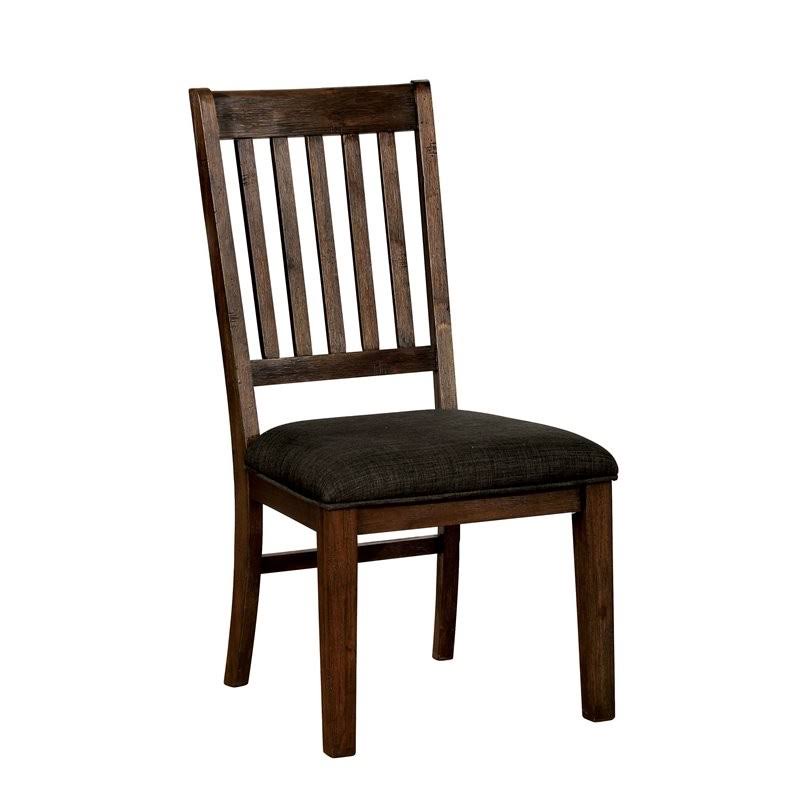 Rustic Wood Base Side Chair (Set of 2) in Walnut X5147