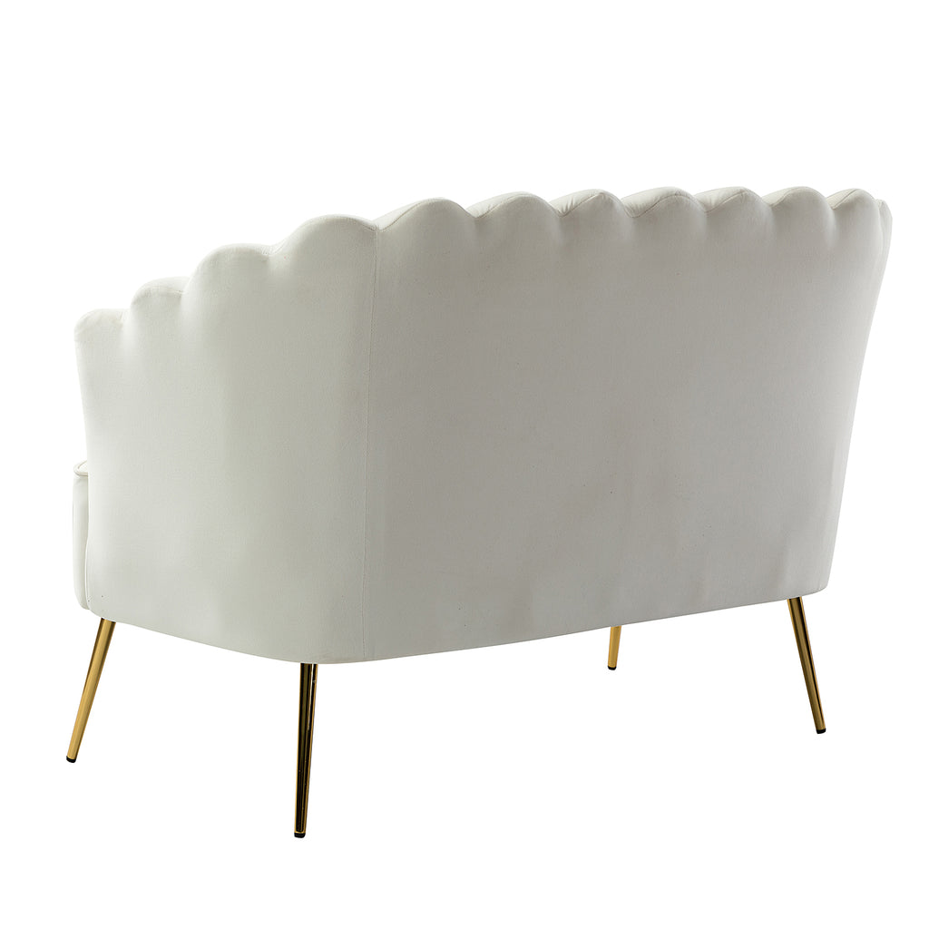 Ivory Wooden Upholstered Armchair B895522