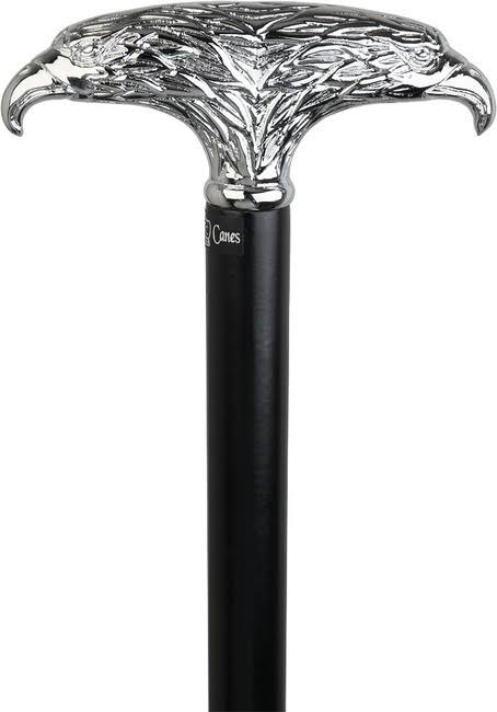 Chrome Plated T-Handle Walking Cane with Black Beechwood Shaft P743