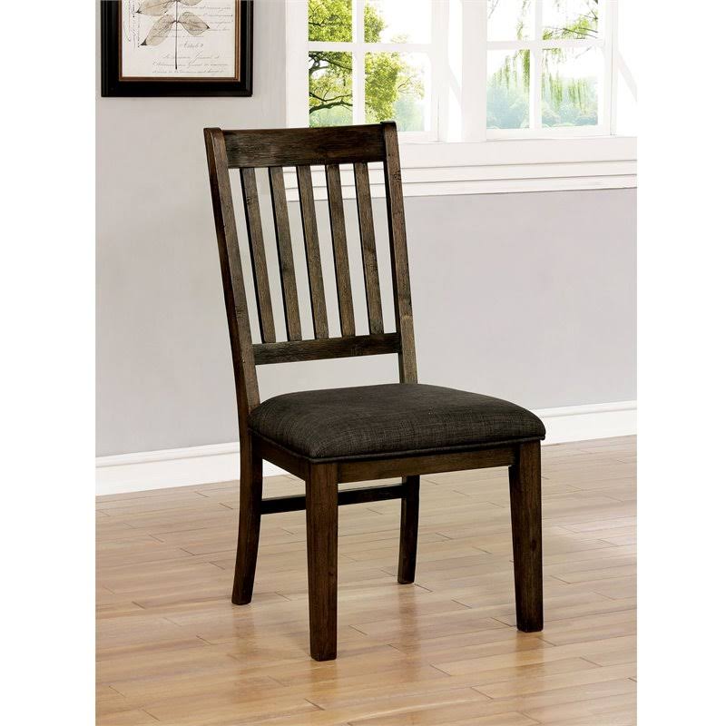 Rustic Wood Base Side Chair (Set of 2) in Walnut X5147