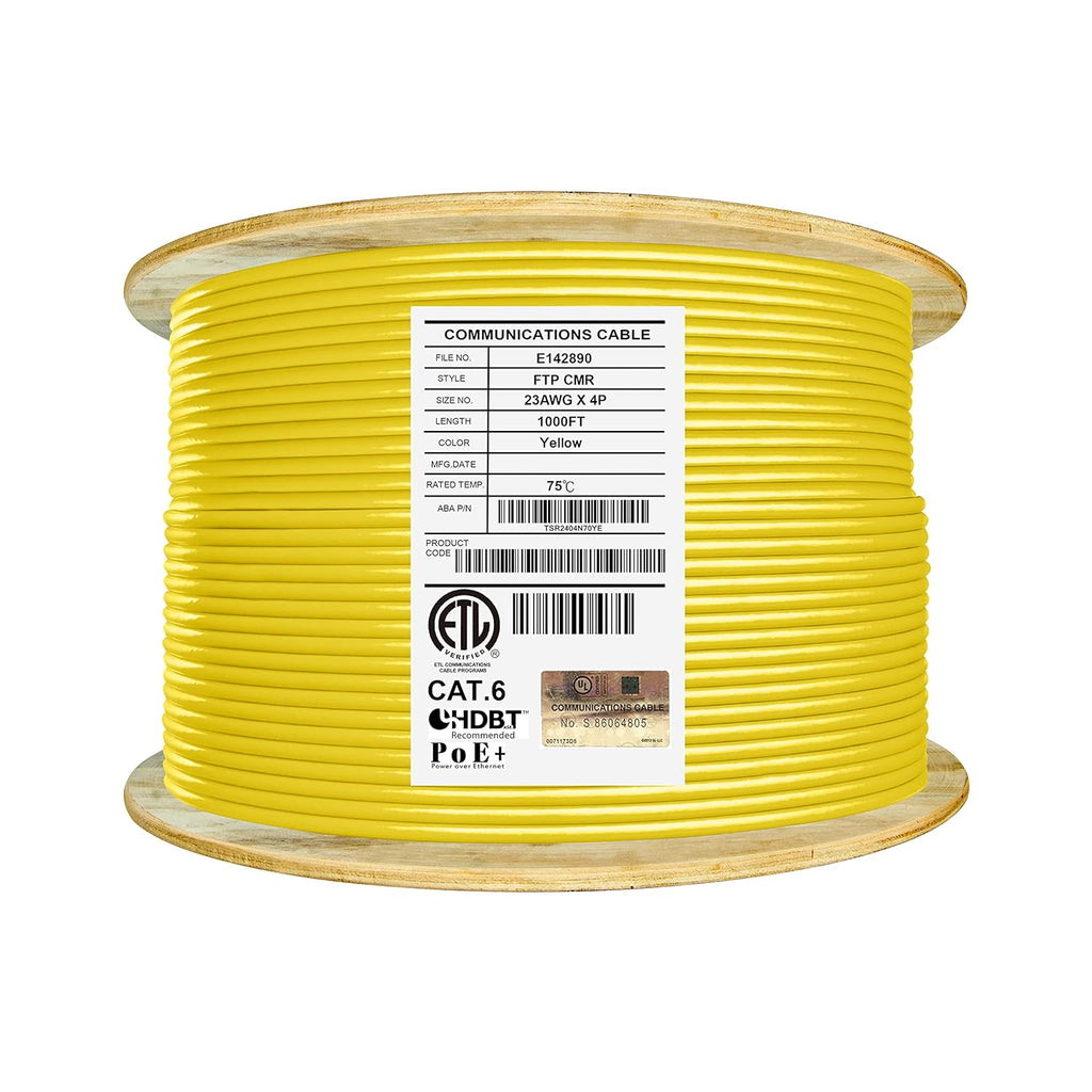 1000ft F/UTP 23AWG Solid Bare Copper Bulk Ethernet Cable Reel L4359