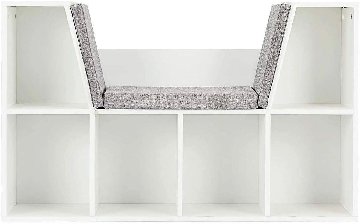 Kids Bookcase with Cushioned Reading Nook N49364