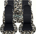 Camo & Black Seat Covers Full Set Front Rear 2-Door Z33889