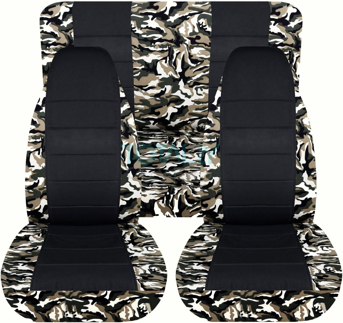 Camo & Black Seat Covers Full Set Front Rear 2-Door Z33889