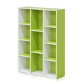 White Green 11 Cube Reversible Open Shelf Bookcase U808277